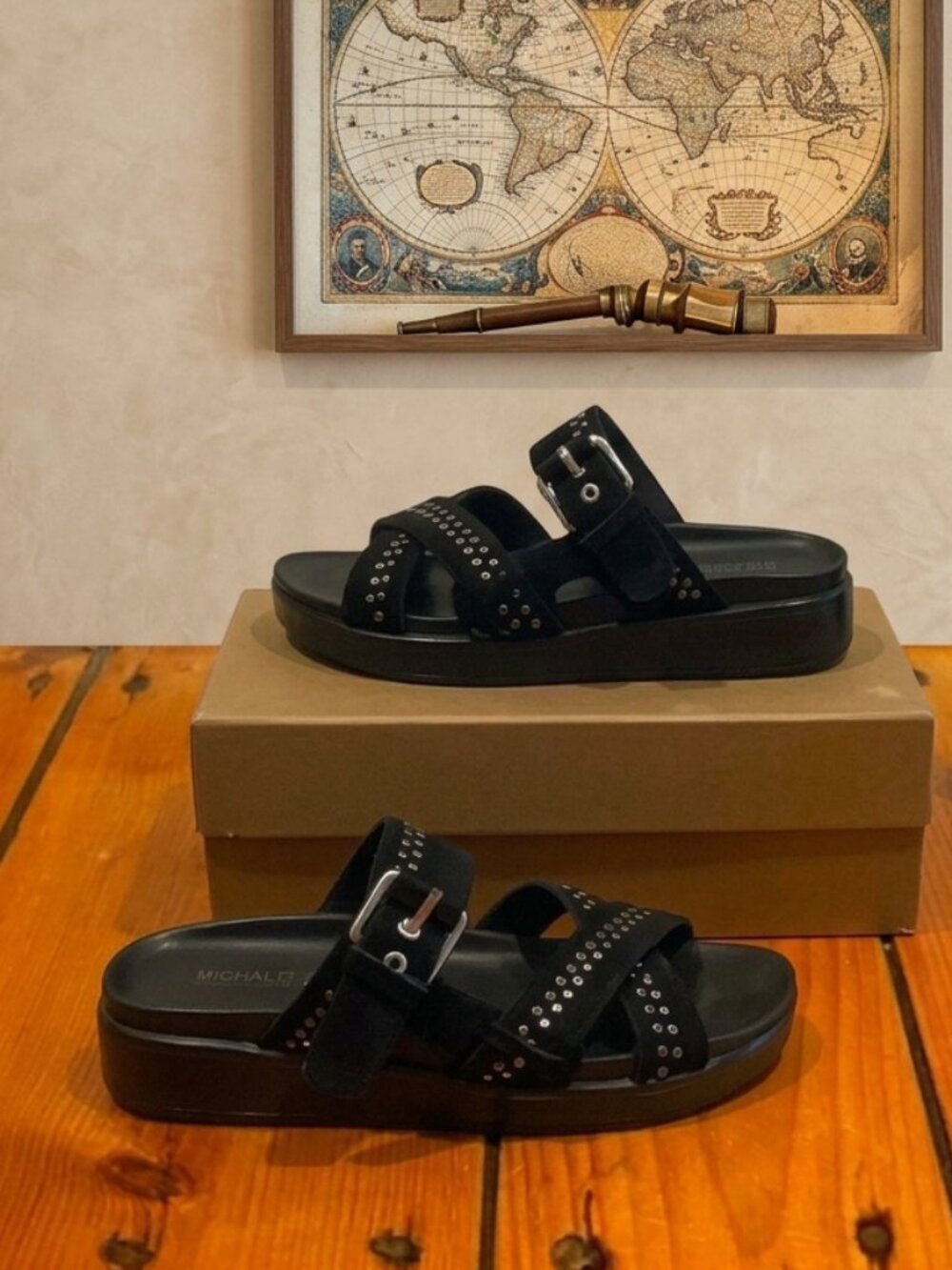Donald Pliner Faraz Women's Platform Wedge Slide Sandal in Black, Size 7